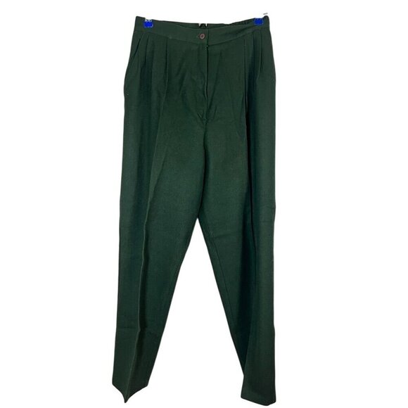 Retro Wool Pant 14 Green Neutral Minimalist Festive Classic Chic Boho Western - Picture 1 of 10